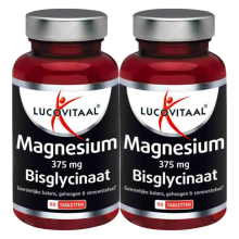 2X Lucovitaal Magnesium 375mg Bisglycinaat 90 tabletten