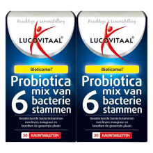 2X Lucovitaal Bioticomel Mix van 6 Bacteriënstammen 30 kauwtabletten