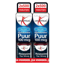 2X Lucovitaal Melatonine 100mcg DUO Pack 2x500 tabletten