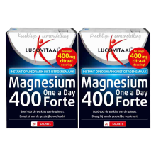 2X Lucovitaal Magnesium 400 Forte One a Day 20 sachets