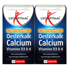 Jumbo 2x Lucovitaal Oesterkalk Calcium Vitamine D3 & K 100 tabletten