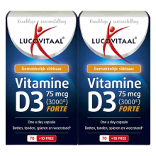 2X Lucovitaal Vitamine D3 75mcg Forte 80 capsules