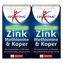 2X Lucovitaal Zink Methionine & Koper 60 tabletten