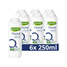 6X Neutral Douchegel Parfumvrij 250 ml