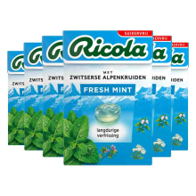 6X Ricola Fresh Mint Suikervrij Doosje 50 gr