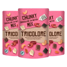 3X Verse Klassenoten Chunky Chocolade en Noten Mix Tricolore 150 gr