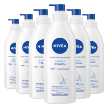 6X NIVEA Bodylotion met Pomp Express 400 ml