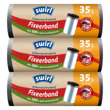 3X Swirl Pedaalemmerzakken met Fixeerband 35 liter 10 stuks