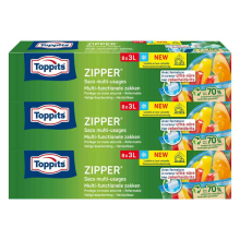 3X Toppits Zipper Multi Functionele Zakken 3 liter 8 stuks