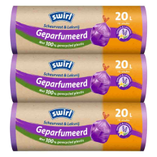 3X Swirl Pedaalemmerzakken Geparfumeerd met Trekband 20L 12 stuks