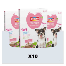 10X Smolke Vers Gestoomd Hondenvoer Nat Turkey 395 gr