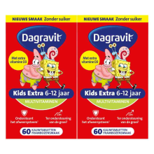 2X Dagravit Multivitamine Kids Extra 6 12 Jaar Spongebob 60 kauwtabletten