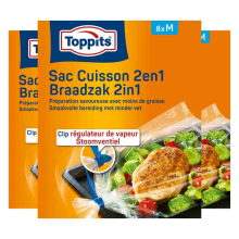 3X Toppits Braad  en Stoomzakken 2 in 1 8 stuks