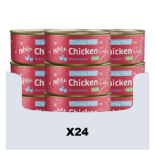 24X Prins Chunky Paté Kattenvoer Nat Kip & Kalkoen 70 gr