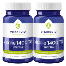 2X Vitakruid Visolie 1400 TG Met D3 30 capsules