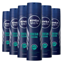 6X NIVEA Men Deodorant Spray Ocean Fresh 150 ml