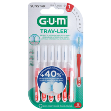6X GUM Trav Ler Ragers Rood 0.8Mm 6 stuks
