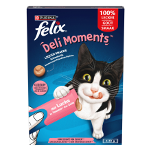 11X Felix Kattensnack Deli Moments Liquid Zalm 4 x 10 gr