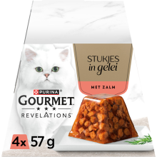 Gourmet Revelations Kattenvoer Nat Gelei Zalm 4 x 57 gr