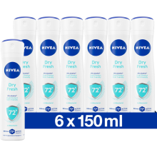 6X NIVEA Deodorant Spray Dry Fresh 150 ml