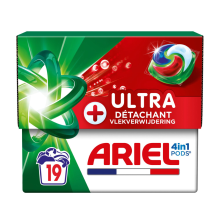 2+2 Gratis: Ariel 4in1 Wasmiddel Pods Ultra Vlekverwijderaar 19 stuks