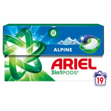 2+2 Gratis: Ariel 3in1 Wasmiddel Pods Alpine 19 stuks