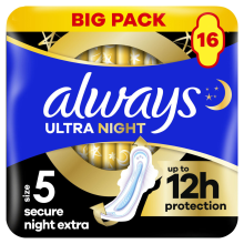 8X Always Maandverband Ultra Secure Night Extra 16 stuks