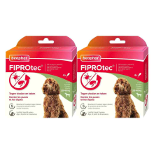 2X Beaphar Fiprotec Anti Teken  en Vlooiendruppels Hond 20   40 kg 4 stuks