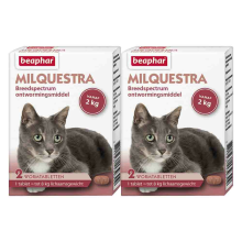 2X Beaphar Milquestra Ontworming Tabletten Kat 2   12 kg 2 tabletten