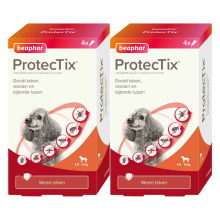 2X Beaphar ProtecTix Hond Anti Vlo & Teek 1,5 4 kg 4 pipetten