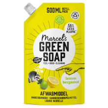 1+1 Gratis: Marcel's Green Soap Afwasmiddel Lemon & Bergamot Navulling 500 ml