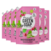 6X Marcel's Green Soap Wasverzachter Patchouli & Cranberry Navulling 750 ml