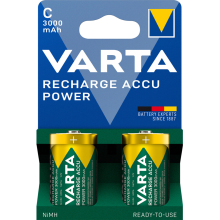Varta Recharge Accu Power Oplaadbare Batterijen C 3000 mAh Blister 2 stuks
