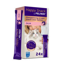 4X Feliway Kattensnack Happy Snack Zalm 24 x 15 gr