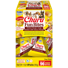 Inaba Churu Fun Bites Wraps Hondensnack Multipack Chicken & Cheese 8 x 12 gr