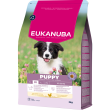 Rosti Mepal 3x Eukanuba Hondenvoer Droog Life Care Dog Puppy Medium Kip 3 kg