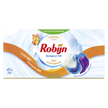 2+3 Gratis: Robijn Wascapsules 3 in 1 Stralend Wit 26 stuks