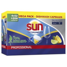 Sun Professional Vaatwastabletten all in one Optimum Professional Caps 4x 52 stuks