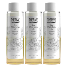 3X Therme Zen White Lotus Foaming Bath Oil 400 ml