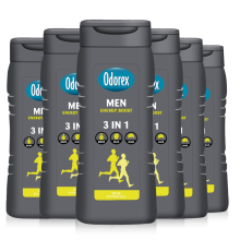 6X Odorex Douchegel For Men 3 in 1 Energy Boost 300 ml
