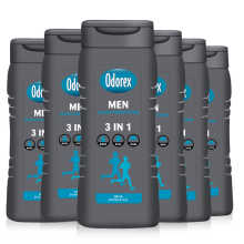 6X Odorex Douchegel For Men 3 in 1 Clean Protection 300 ml