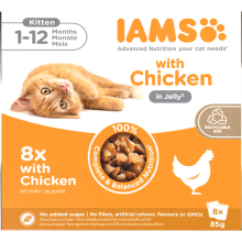 IAMS Delights Kitten Jelly Multipack Kip 8 x 85 gr