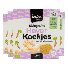 4X de Kleine Keuken Bio Haverkoekjes Wortel & Pompoen 120 gr