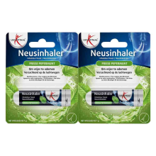 2X Lucovitaal Neusinhaler Vrijer Ademen Frisse Pepermunt 1 gr