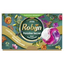 2+3 Gratis: Robijn 3 in 1 Wascapsules Paradise Secret 15 stuks