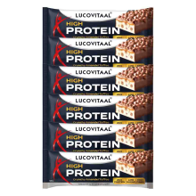 6X Lucovitaal Protein High Reep Crunchy Amandel Toffee 64 gr