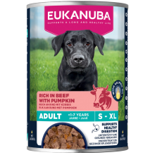 3+1 Gratis: Eukanuba Hondenvoer Nat Life Care Dog Adult Rund en Pompoen 400 gr