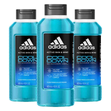 3X Adidas Shower Gel Active Skin & Mind Cool Down 400 ml
