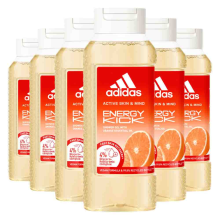 6X Adidas Shower Gel Active Skin & Mind Energy Kick W 250 ml