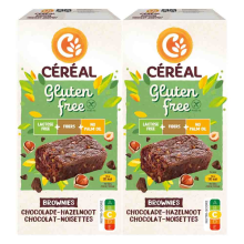2X Céréal Brownies Chocolade en Hazelnoot Gluten en Lactosevrij 150 gr